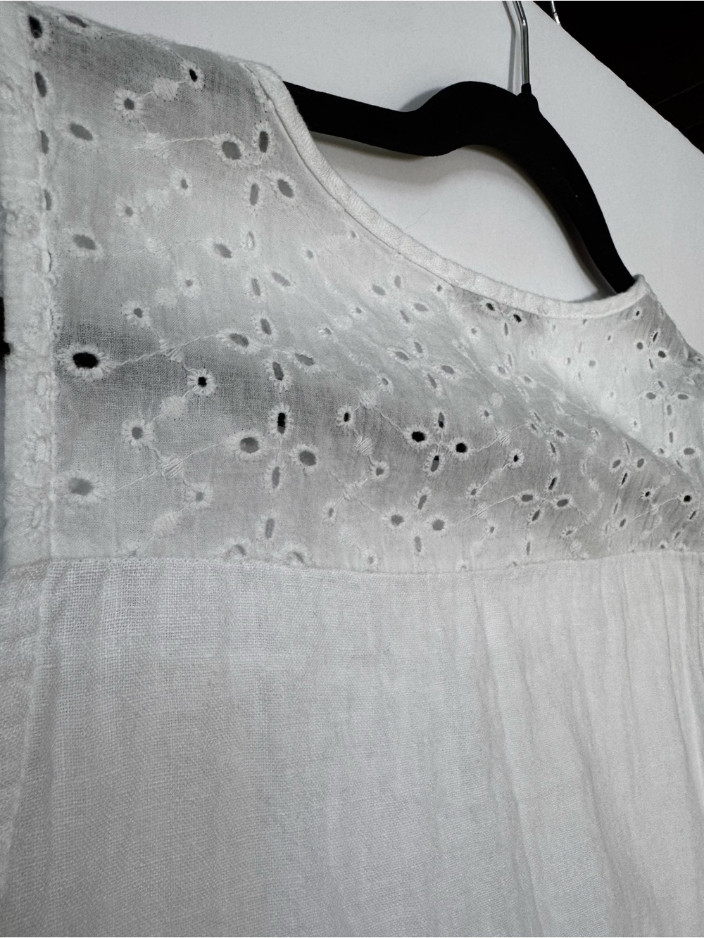 FRANCESCA BETTINI Linen Ruffle Eyelet Sleeveless Top White womens size Small - Picture 14 of 16